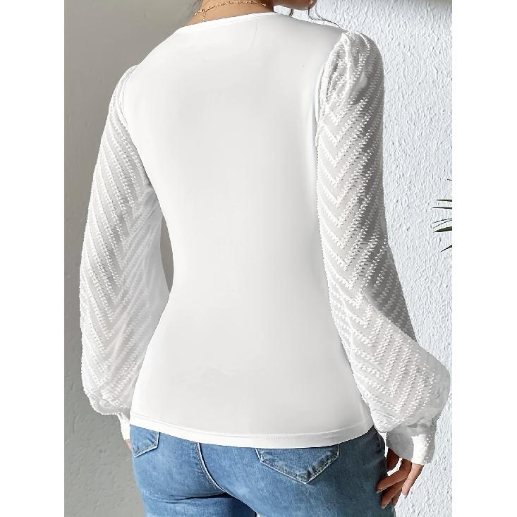 Spring And Autumn New Women'S Versatile Long Sleeve Daily Business Commuter Elegant Comfort Sexy Bottom Shirt Top