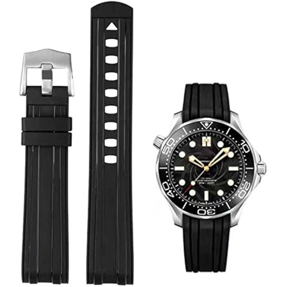 [AIYIRUO] Watch Strap, Omega Belt, Watch Band, Compatible with Omega, Soft Silica Gel Silicone Ru...