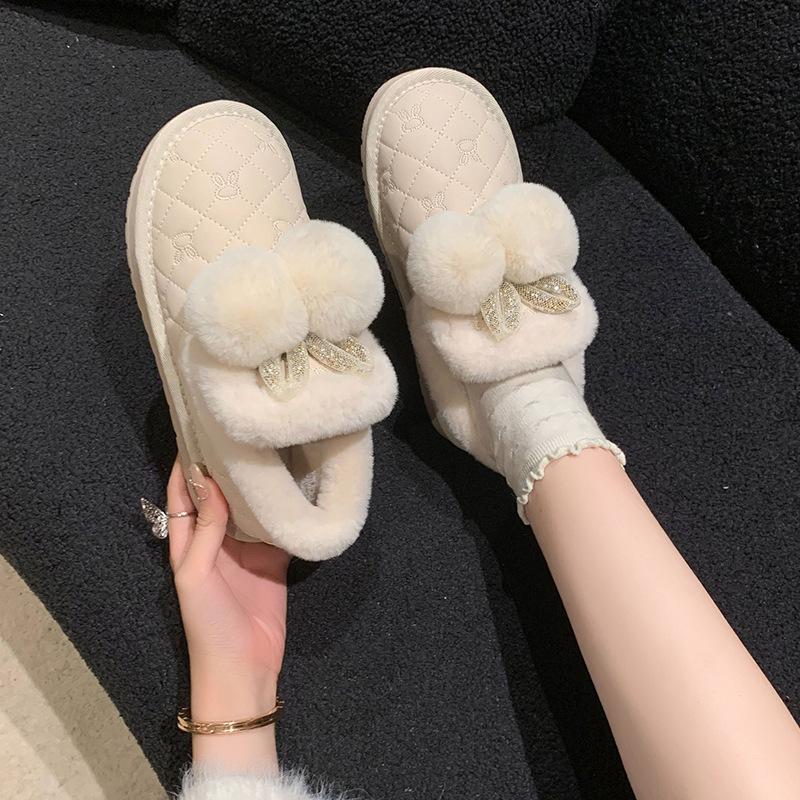 Women One Foot Stirrup Short Snow Boots 2025 Winter Casual Versatile Padded Warm Cotton Shoes