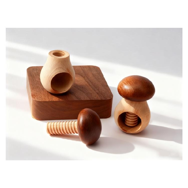 Paddenstoel Handvat Hout Notenkraker Gereedschap Multifunctionele Houten Notenkrakers Gadget voor Notendoppen Verwijderen