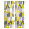Nordic Retro Medieval Geometry Tulle Curtains For Living Room Bedroom Voile Sheer Curtain Window Home Decor Drapes