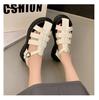 Roman bag head sandals women's outer wear spring 2025 new British style casual muffin thick-soled Roman pig cage shoes