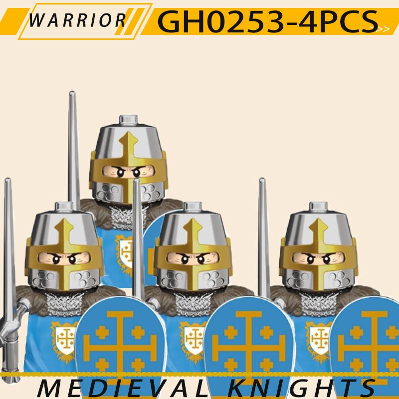 Medieval Military Jerusalem Tripoli Knight Building Blocks Castle Lionheart Hospital Teutonic Soldier Figures Warrior Bricks Toy
