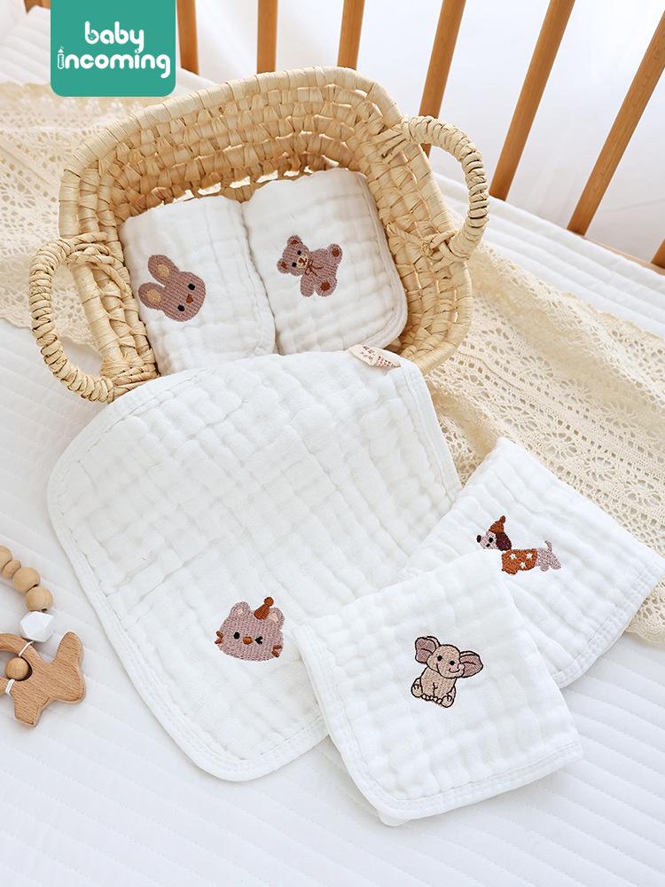 Six-Layer Soft Baby Gauze Washcloths - Absorbent Face Towels & Newborn Bibs