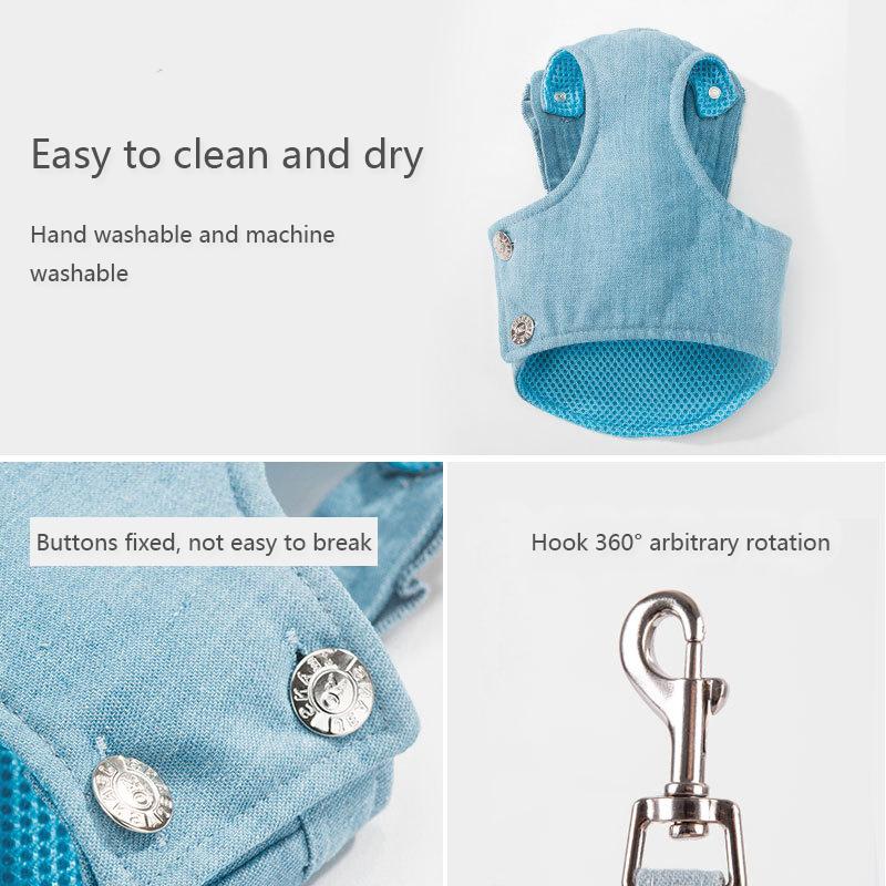 Cute Pet Dog Harness Leash Set Pet Chest Strap Breathable Dog Leash Walking Rope For Small Dogs Pomeranian Pet Vest Harness Rope