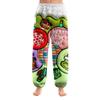 Women's Christmas  Print Trousers With Drawstring Cuffs Casual Pants And Pajamas