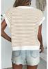 European New Fashion Striped Knitwear: Casual Color Block Batwing Sleeve Round Neck Sweater (2025)