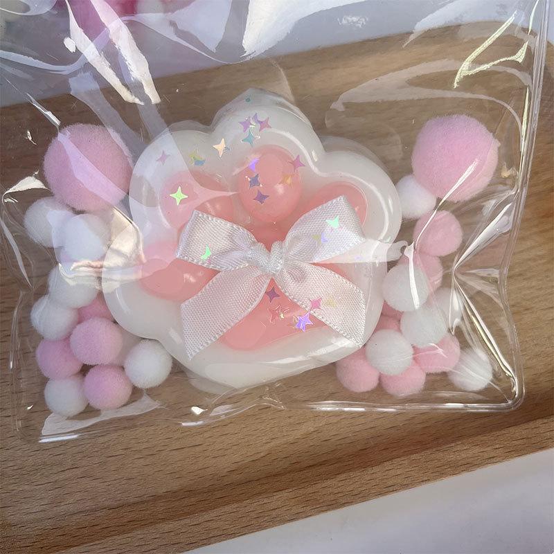 Mochi Taba Squishy Cat Paw With Flocking New Fidget Toy Kawaii Plush TPR Cat Paw Soft Relief Relax Toys