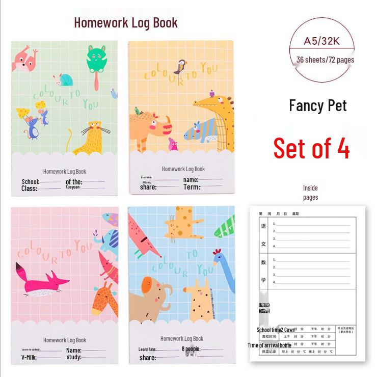 Elementary School Student Diary & Homework Record Book