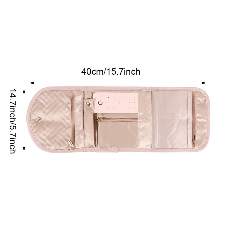 Luxury Portable Jewelry Organizer Bag - Travel Jewelry Case with Zipper Pockets for Earrings Necklaces Rings Gift Ready