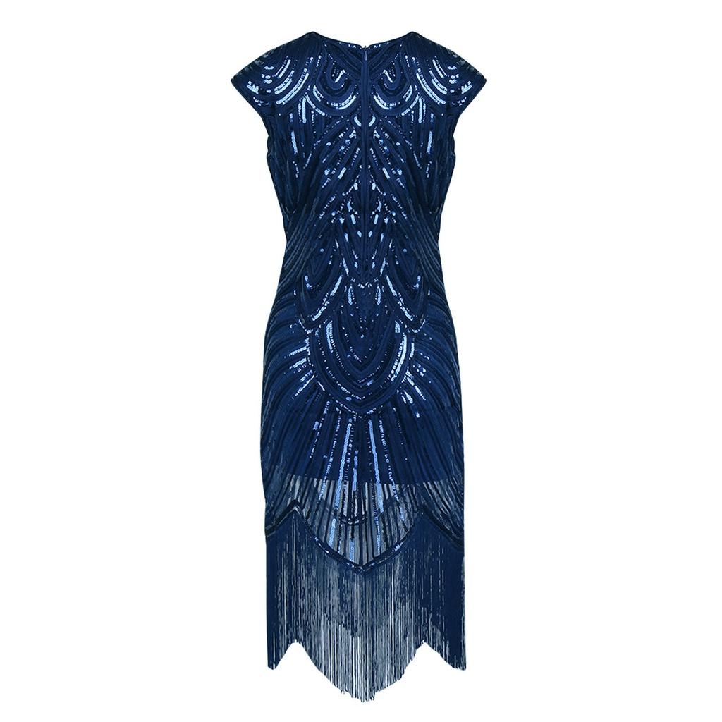Great Gatsby Vintage Sequin Gown Elegant Cocktail Dress For Women**
