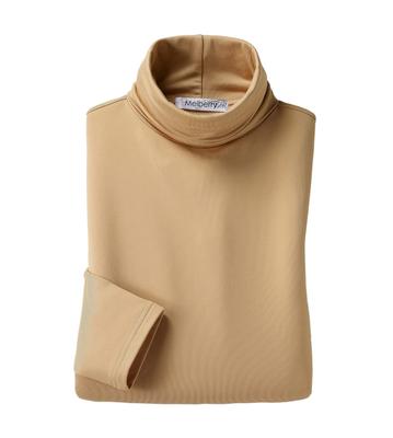 Little Island Warme Unterwäsche Damen Hoher Kragen, Hohe Spannung Fleecegefüttert (Lange Ärmel/Stretch) (3L/Beige)