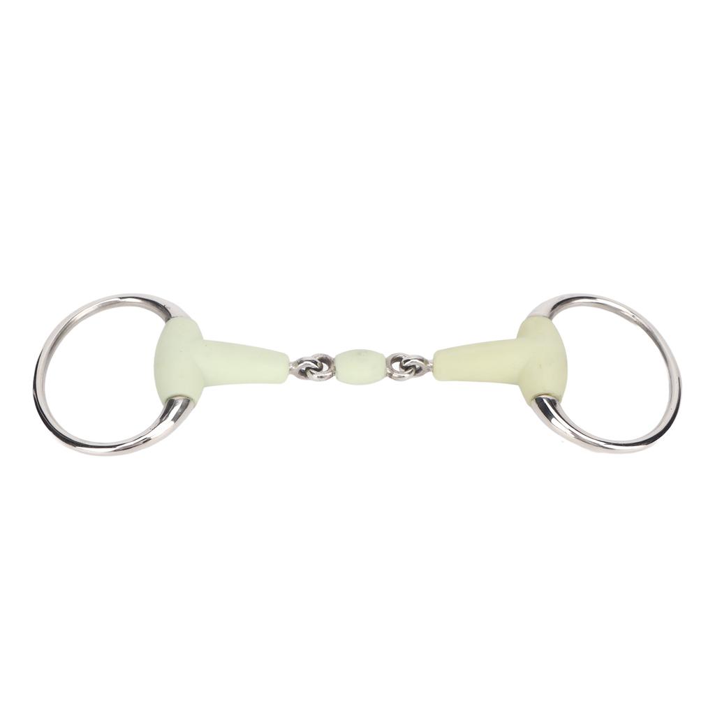Stainless Steel Horse Bit Apple Flavor Rubber Wrapped Horse Mouth Snaffle Bit for Hours Training Racing