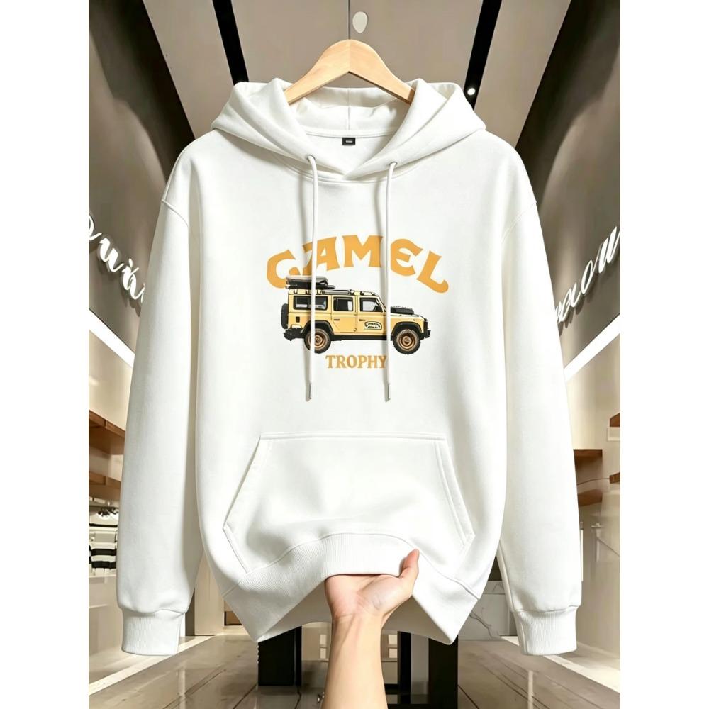 Retro Pattern Print Hoodie Men Women Loose Casual Autumn Winter Streetwear Sports Pullover Sweatshirt Vintage Harajuku Fleece Daily Wear Top