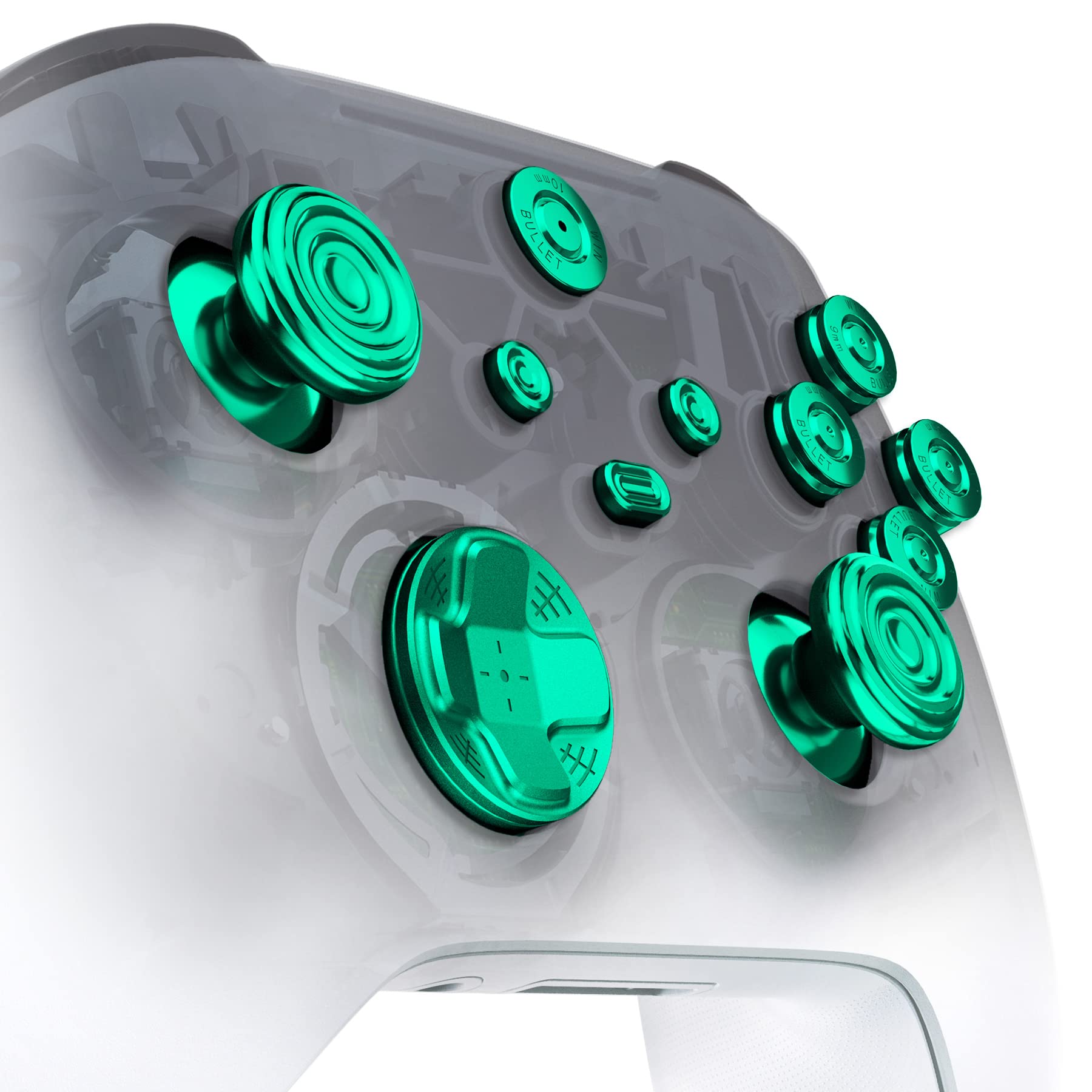 

eXtremeRate Metal Button Compatible with Xbox Core Wireless Compatible with Xbox Series Controller 11 in 1 Custom Aluminum Alloy Thumbstick