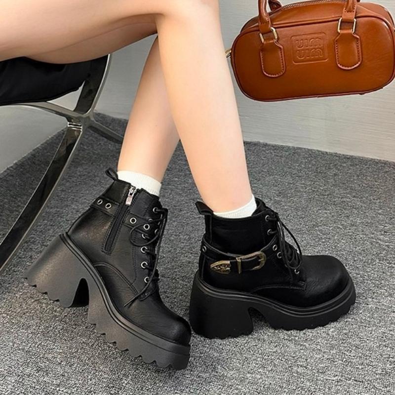 Fashion High Heels Ankle Boots Women Platform Heeled Shoes Elegant New Winter 2025 Fashion Boots Sexy Chunky Chelsea Brand Pumps Botas