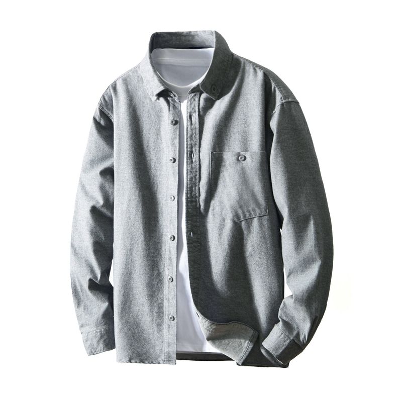 Spring and Autumn Japan Fashion Retro Shirts Jacket Men's Loose American Casual Cargo Shirt Outerwear Drop Shoulder Pure Cotton