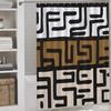 African Mudcloth Shower Curtain, Bohemian Modern Abstract Geometric Print Tribal Africa Ethnic Pattern Boho Brown Waterproof