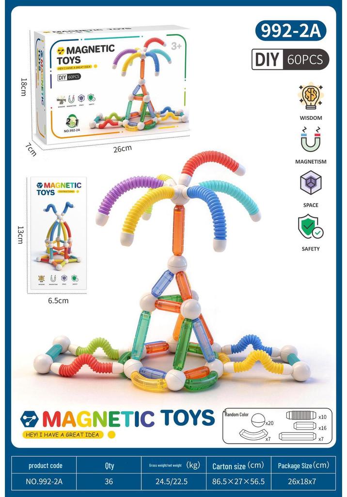 Creative Telescopic Magnetic Puzzle Stick for Early Learning and Decompression