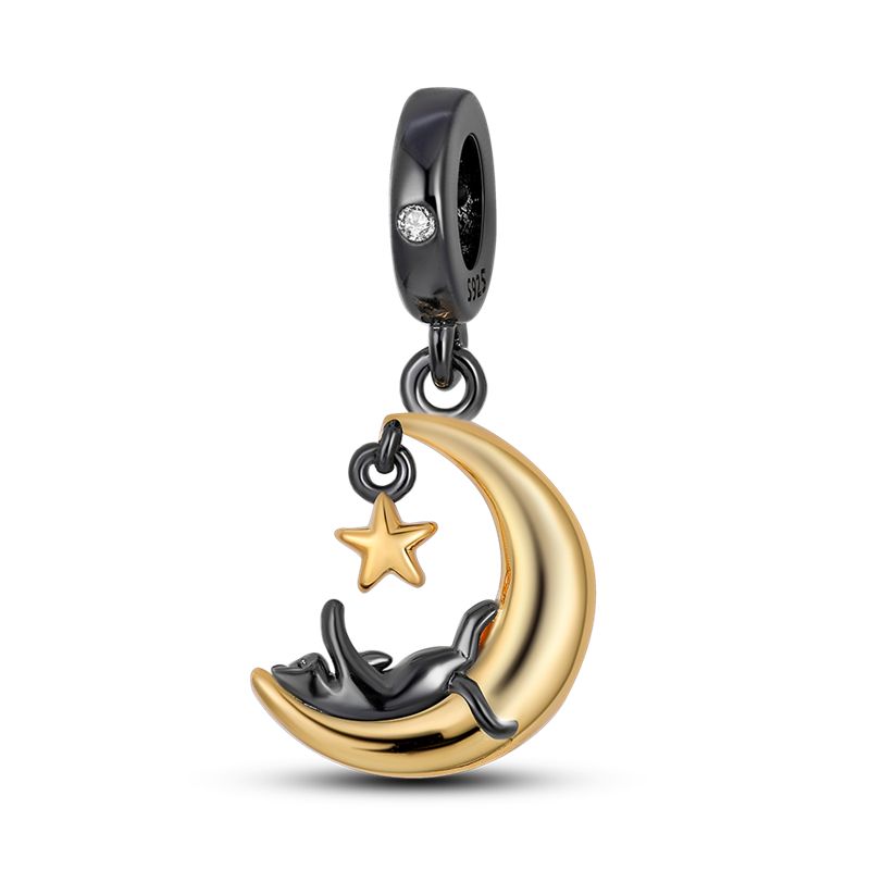Charms Plata De Ley 925 Evil Blue Eyes Silver Sun Star Elk Dinosaur Flower Charm Women Anniversary DIY Jewelry