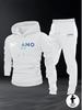 Erkek Sınır Ötesi Moda Spor Takımı - İlkbahar/Sonbahar Baskılı Bol Kapüşonlu Sweatshirt & Pantolon