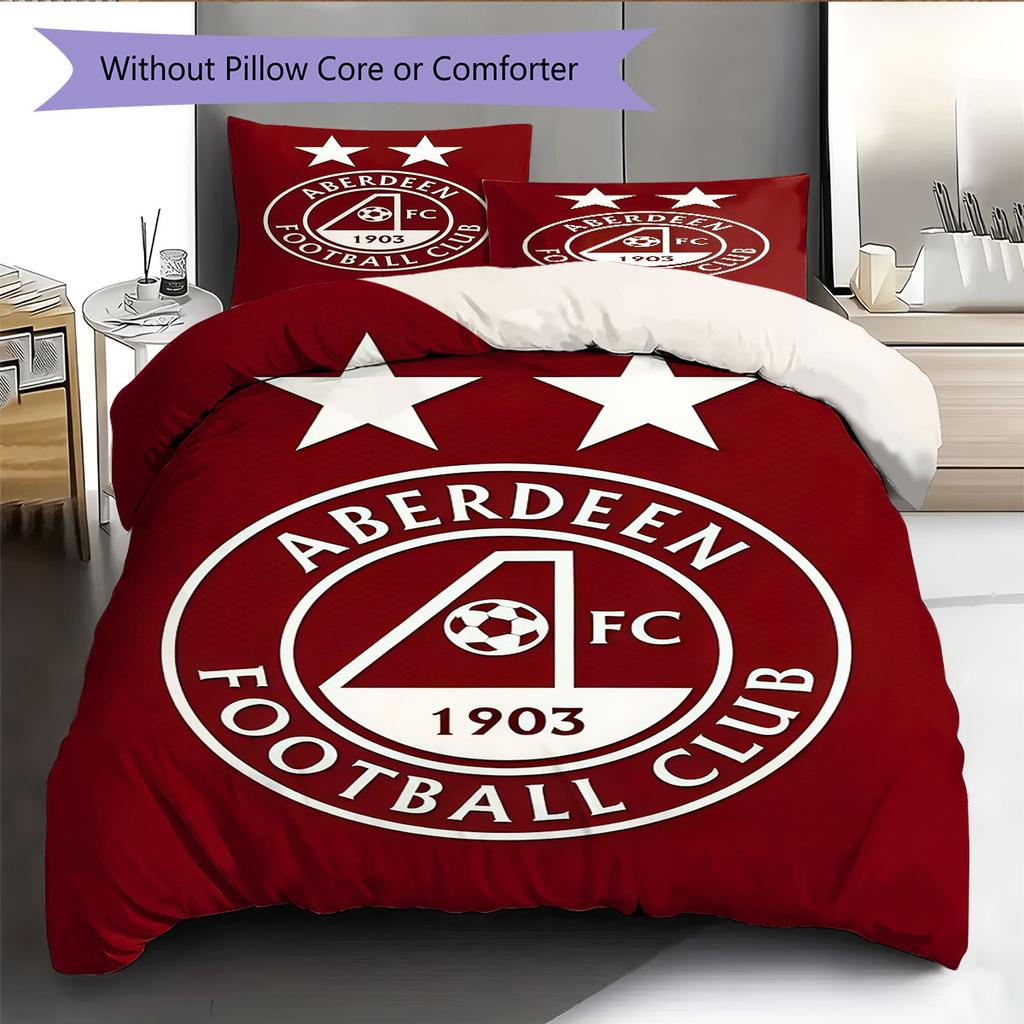 Aberdeen Logo Bedding Quilt Set Quilt Cover Pillowcase Home Decoration Birthday Gift (1 * Duvet Cover + 2 * Pillowcase, Without Core)