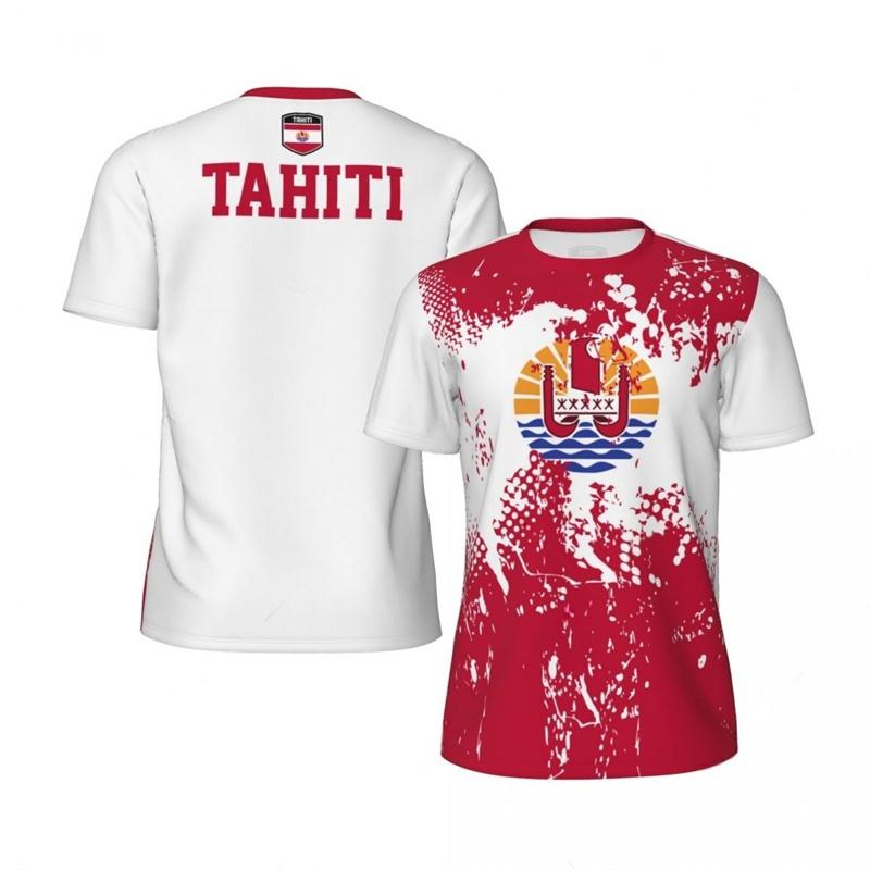 

Fashion Tahiti T Shirt Men Summer Football Tshirt Sports Fitness Short Sleeve Tees 3D Printed Crew Neck Oversized T Shirts XXS
