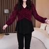 Spring 2025 European Lace Long Sleeve Shirt - Plus Size, Casual, Temperament Style for Middle-Aged Women