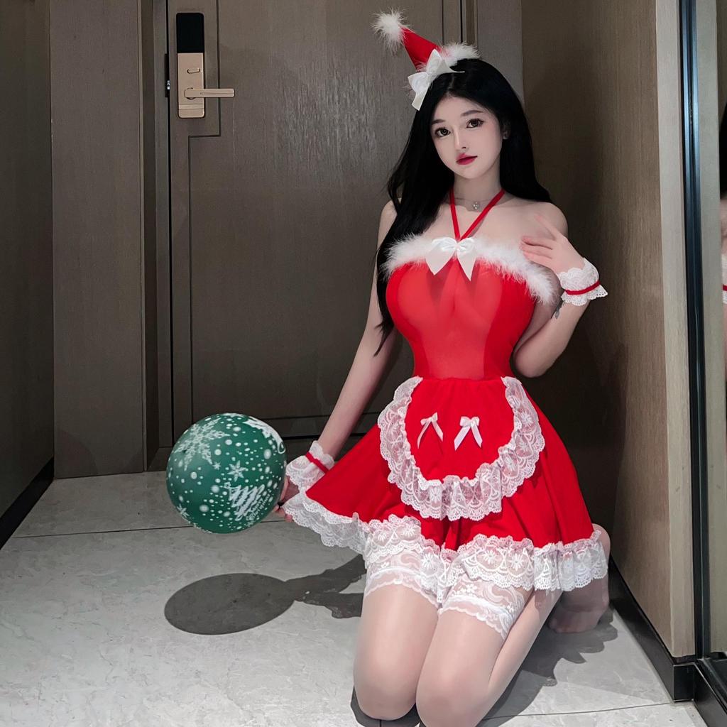 Gueimeizi Sexy Maid Lingerie: Christmas Temptation Pajama Set