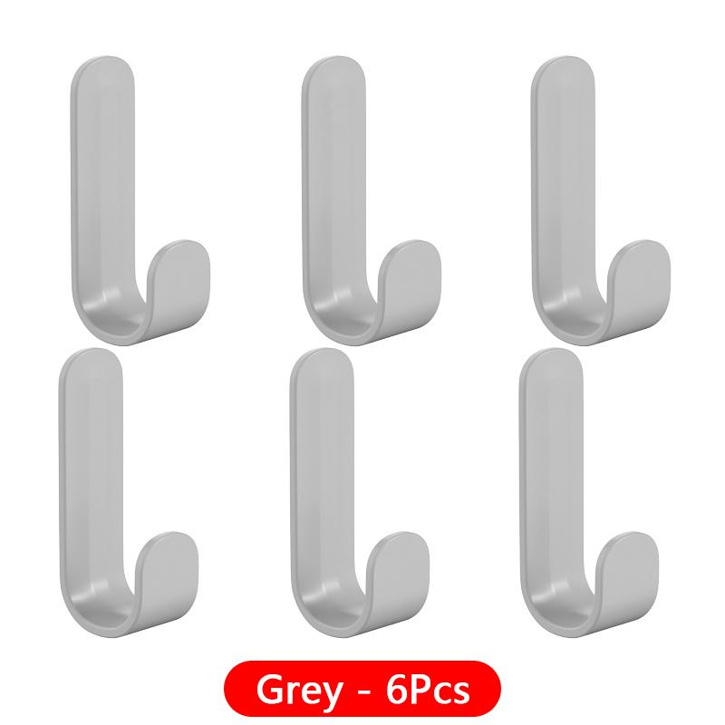 6 Pcs Powerful Sticky Hook Without Punching Hook Kitchen Bathroom Living Room Door Hook Bedroom Dormitory Colorful Sticky Hooks