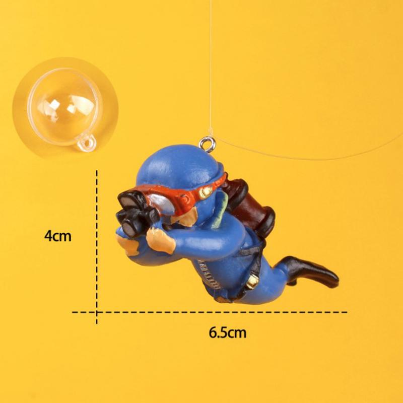 Luminous Green Mini Diver Kawaii Simulated Floating Frogman for Aquarium Ornaments Fish Tank Decoration Aquarium Accessories