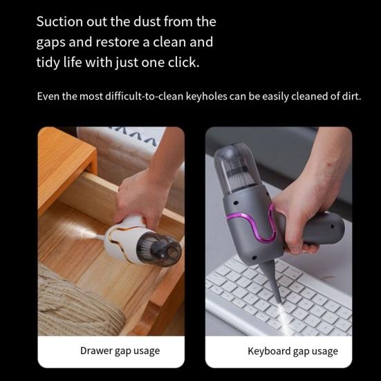 Handheld Car Vacuum Cleaner, Portable Vacuum Cleaner and Air Duster, High Power Rechargeable Vacuum with Multiple Nozzles for Car Home Office