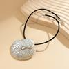 Exaggerated cyberpunk style choker necklace, retro personalized lotus leaf big leaf metal necklace