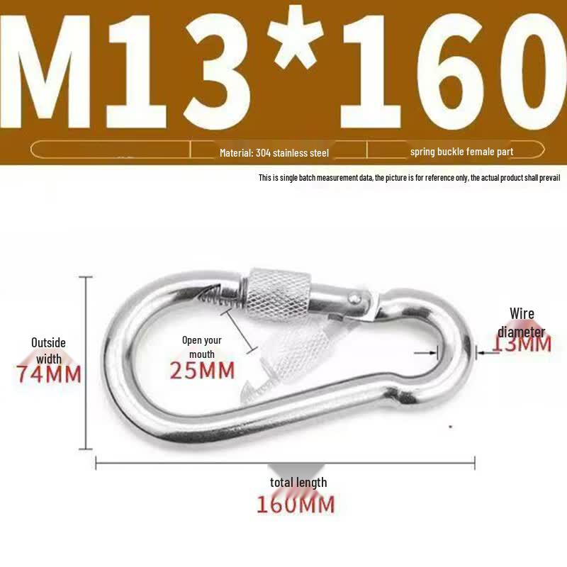 YUELIGPIN 304 Stainless Steel Safety Snap Hook (M13*160)