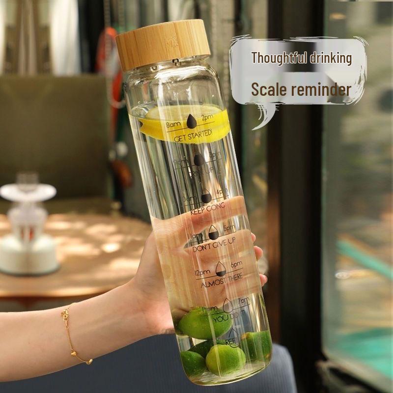 Large Capacity Heat-Resistant Glass Cold Brew & Coffee Cup with Time Scale