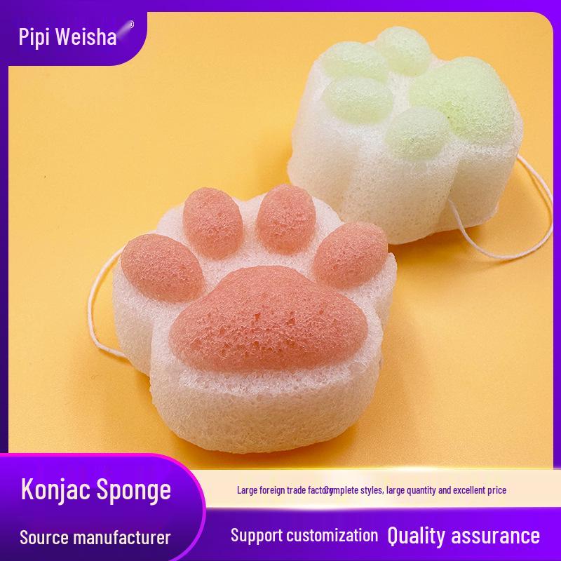 

Konjac Bear Paw Baby Sponge: Gentle Face & Body Cleansing Puff