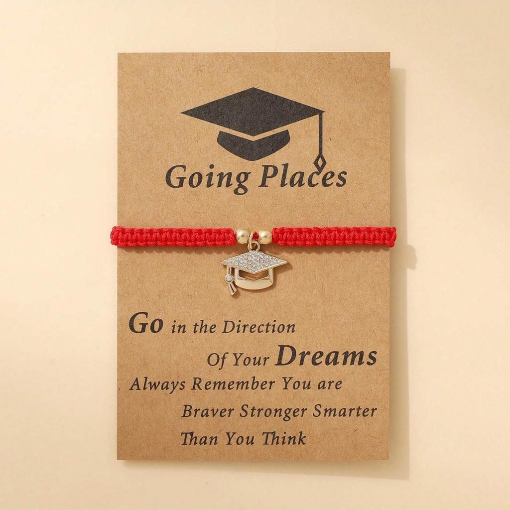 Fashionable Doctor Hat Certificate Adjustment Bracelet - Commemorative Graduation Gift for Students Seasonal Friendship