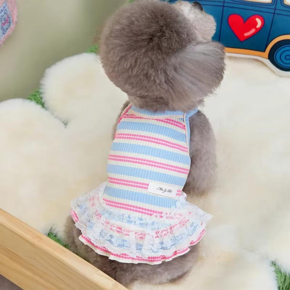Breathable Dog Suspender Skirt Soft Pet Princess Dress Universal Stripped Dog Dress  Holiday