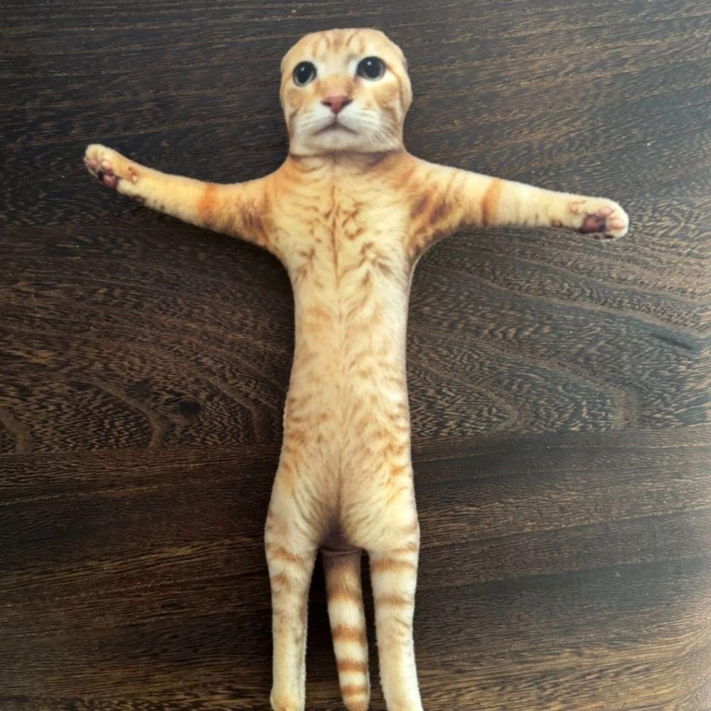 Animal Figure Cat Plush Doll Built in Skeleton Funny Cat Toy Kawaii Plush Cat Toy Kids Toy