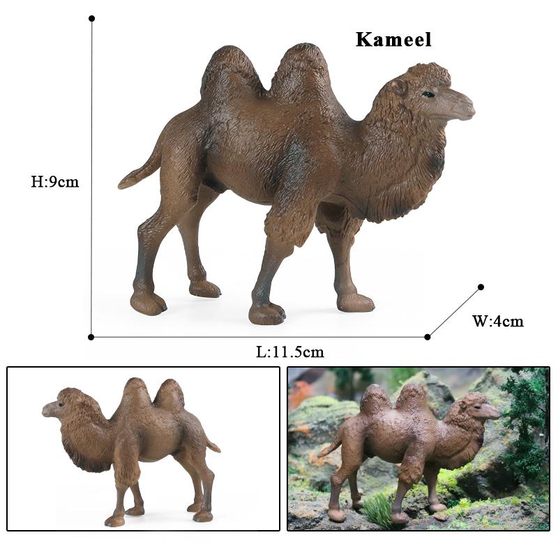 Oenux Wild Desert Camel Simulation Animal Kameel Camel Cactus Model Action Figures Solid PVC Figurines Educational Kids Toy Gift