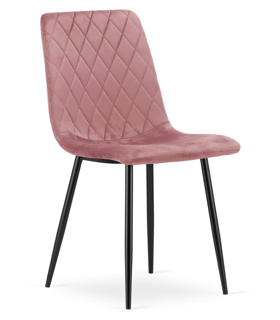 Turin Chair - Pink Velvet / Black Legs X 1