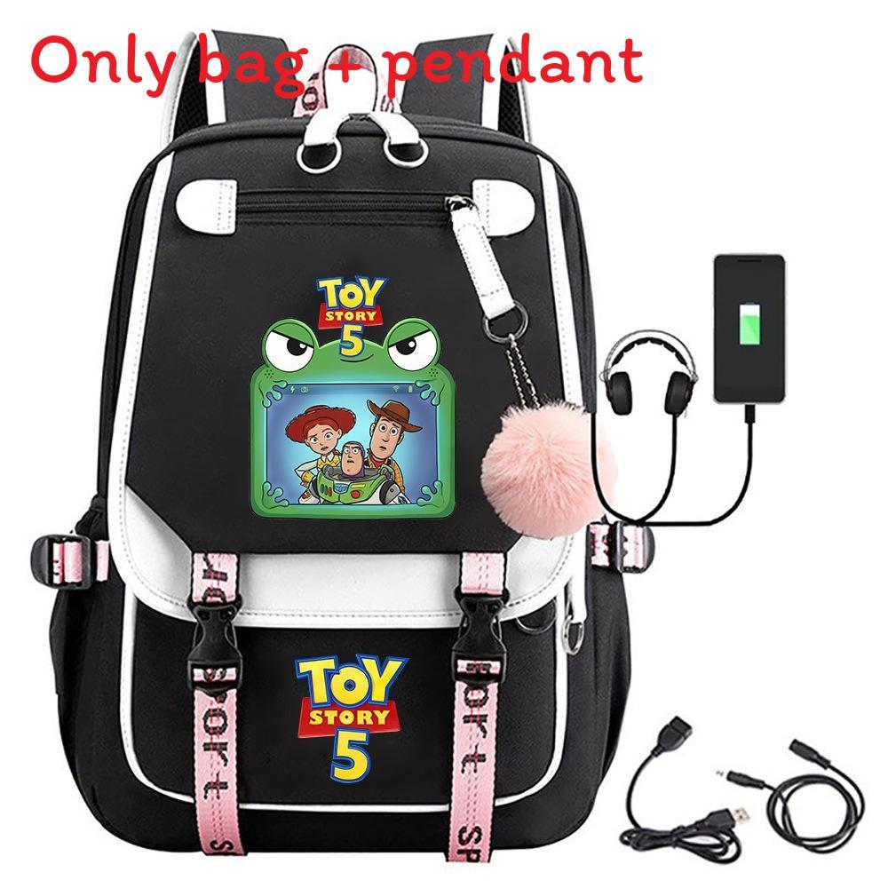 Toy Story 5 Printed Canvas Backpack With Breathable Design For Middle School Students And Travel