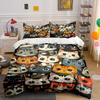 Stylized Cat Faces Pattern. Bedding Sets Duvet Cover Sets Duvet Covers Pillowcases(1 * Duvet Cover 2 * Pillowcases, Without Duvet Insert)