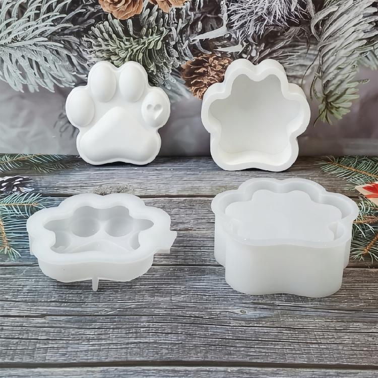 Stampo Artigianale in Silicone a Forma di Zampa di Cane Scatola Contenitore Stampi per la Creazione di Contenitori per Candele e Organizer per Regali Fatti a Mano