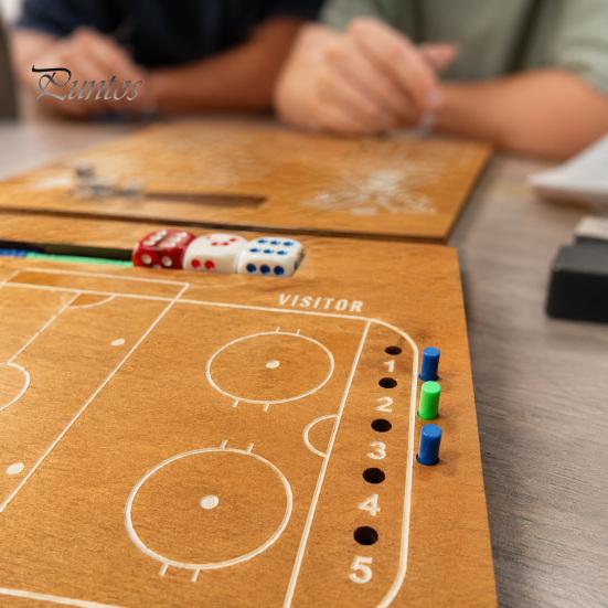 Party Hockey Game Ice Dice for 2 Players, Fast-Paced Tabletop Strategy Folding Game, Portable Travel Board Hockeys Fans, Adults