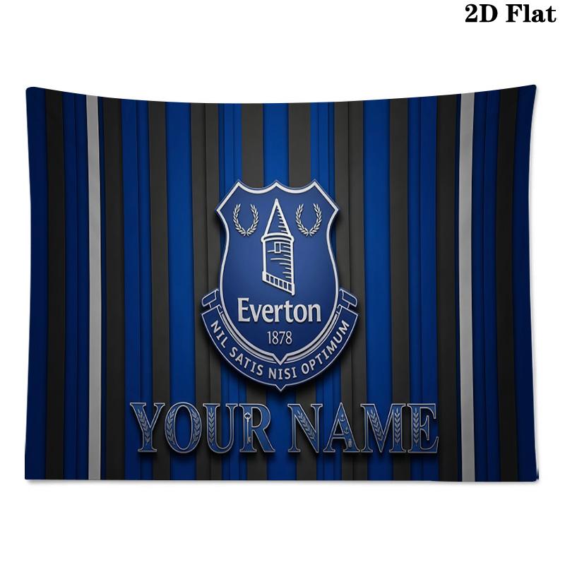 Custom Name Everton Football Club Printed Tapestry – Wall Hanging for Bedrooms, Dorms, and Home Decor