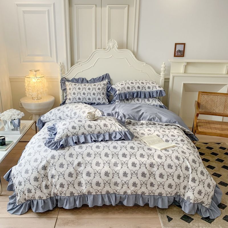 Four Seasons Universal Princess Style Four Piece Set Thickened Girl Heart Lace Bed Sheet Quilt Set Double Bedding