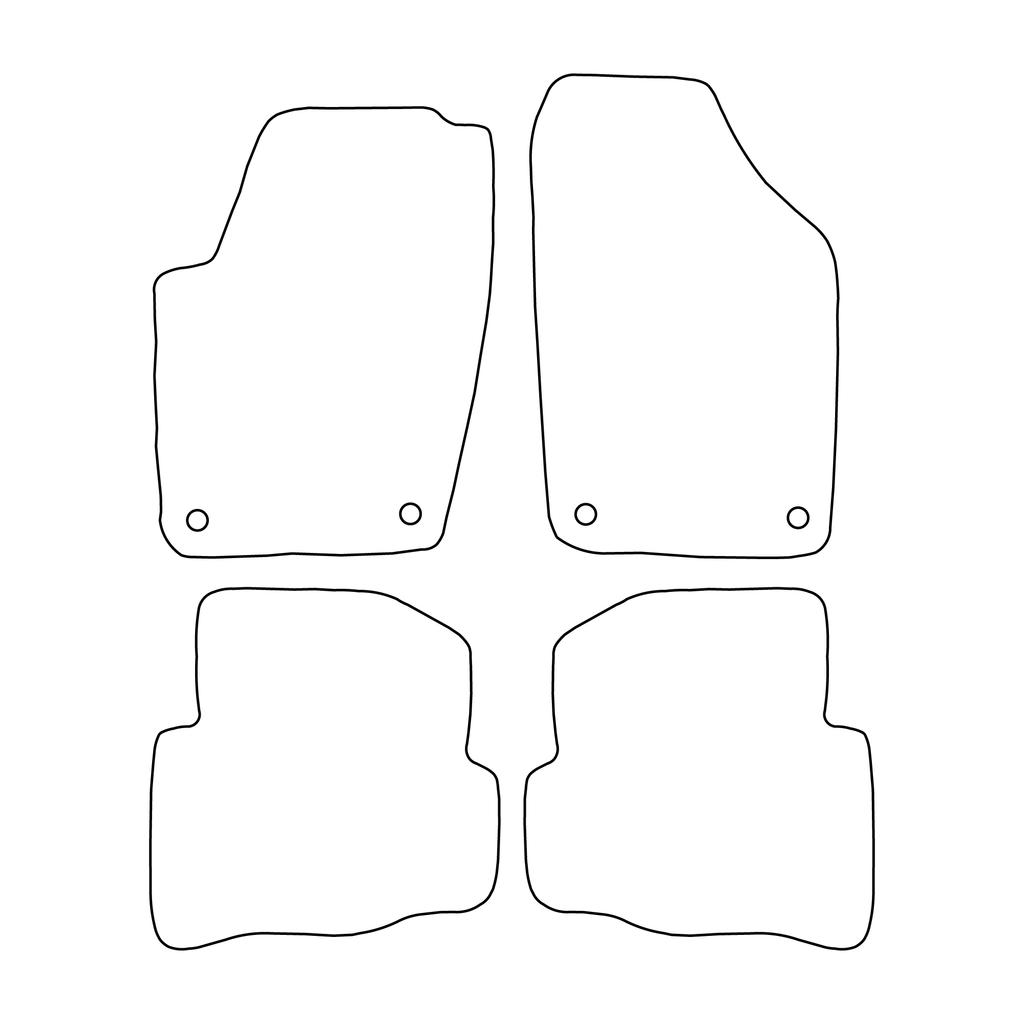 [Blm]Vw005 Red - Set Of Velour Floor Mats To Fit Seat Cordoba Ii 2002-2009 - Red Trim