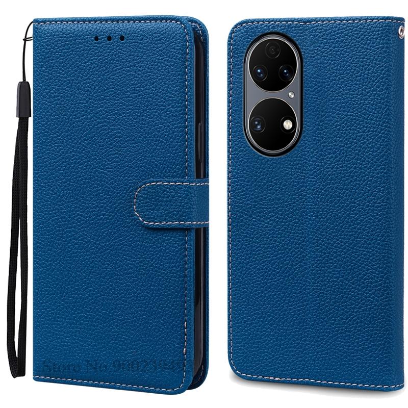 P50 P 50 Pro Case For Huawei P50 Case Leather Wallet Flip Case For Huawei P50 Pro Cover Soft Silicone Coque Fundas Shell