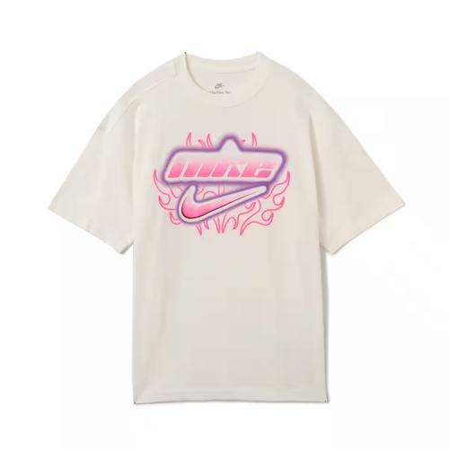 Nike Round Neck Letter Logo Print Drop Shoulder Short Sleeve T-Shirt FZ1147-133 L белый